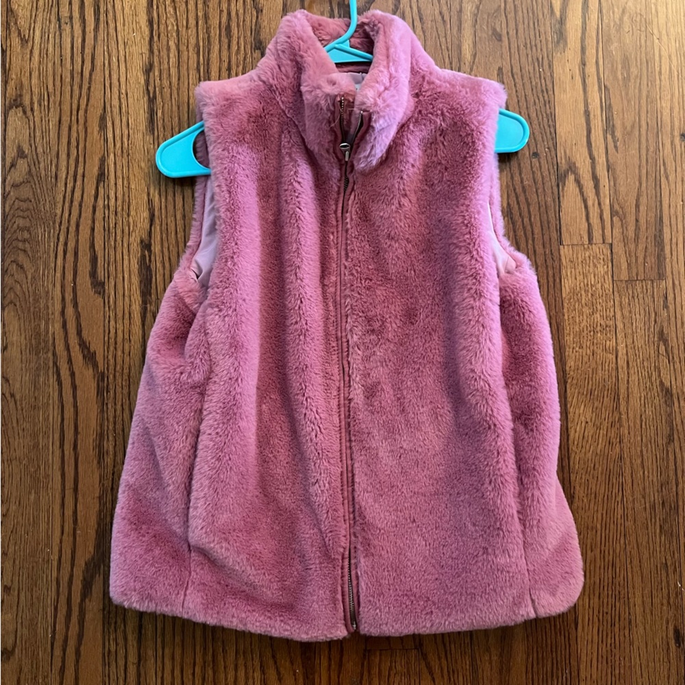 J. Crew Pink Faux Fur Vest